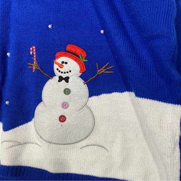 Christmas holiday spirit festive party sweater snowman bedazzled tree plus 4X - Picture 5 of 9